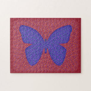 Purple and Red Butterfly Jigsaw Puzzle