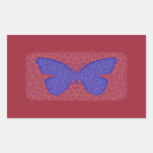 Purple and Red Butterfly Rectangular Sticker