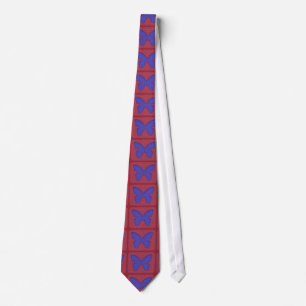 Purple and Red Butterfly Tie