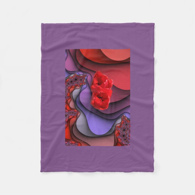 Purple and Red Fleece Blanket (Front)