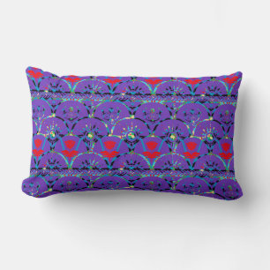 Purple and Red Flowers   Bohemian Sunrise Lumbar Cushion