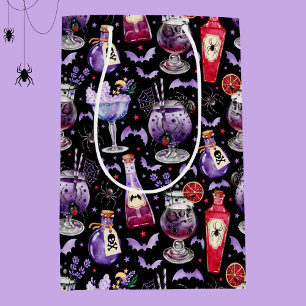 Purple and Red Halloween Cocktails and Potions Medium Gift Bag