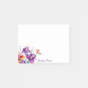 Purple and red Iris personalised Post-it Notes