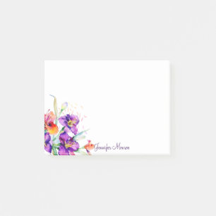 Purple and red Iris personalised Post-it Notes