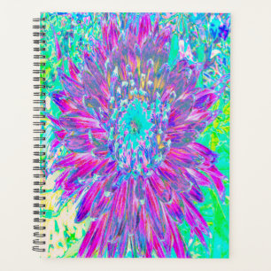 Purple and Robin's Egg Blue Decorative Dahlia Planner