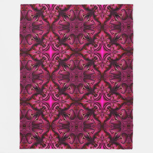 Purple and Scarlet Patterned Fleece Blanket