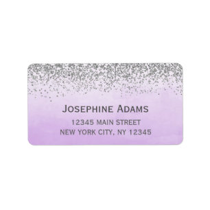 Purple and Silver Address Labels