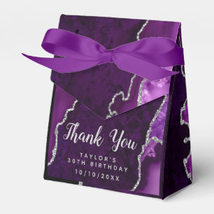 Purple and Silver Agate Birthday Thank You Favour Box