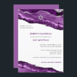 Purple and Silver Agate Border, Bar Mitzvah Invitation<br><div class="desc">This modern design features a beautiful purple and silver glittery agate border and your custom text on the front and back if needed.  Use the template form to add your text.  The advanced editing menus,  accessed by choosing "customise further",  will allow you to change the fonts,  colours and layout.</div>