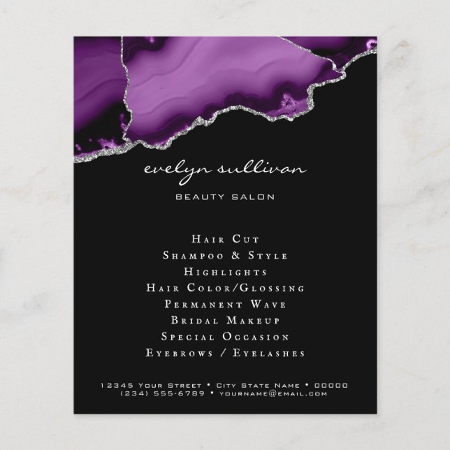 purple and silver agate flyer (Front)