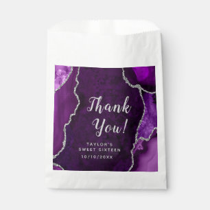 Purple and Silver Agate Sweet Sixteen Thank You Favour Bag