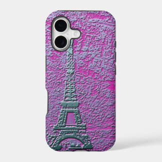 Purple and Silver Eiffel Tower Cell Phone Case