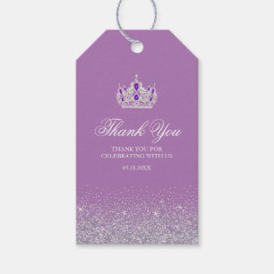 Purple and Silver Glitter Gift Tags