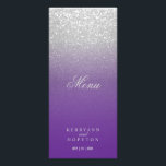 Purple and Silver Glitter  - Menu<br><div class="desc">⭐⭐⭐⭐⭐ 5 Star Review. Dinner Menu ready for you to personalise. Featured in a modern day purple and silver faux glitter design. Great for a wedding, anniversary, birthday, black tie event, office party, etc... Matching products are available - 📌 If you need further customisation, please click the "Click to Customise...</div>