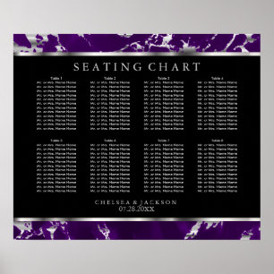 Purple and Silver Marble - 10 Seating Chart