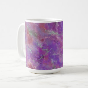 Purple and Silver Marble Pattern Coffee Mug