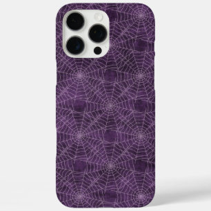 Purple and Silver Spiderweb Gothic Pattern iPhone 16 Pro Max Case