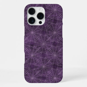 Purple and Silver Spiderweb Gothic Pattern iPhone 16 Pro Max Case