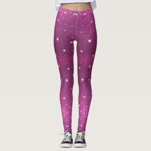 Purple and Silver Star Leggings