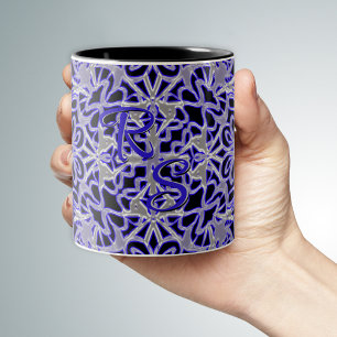 Purple and Silver Swirl Two-Tone Coffee Mug