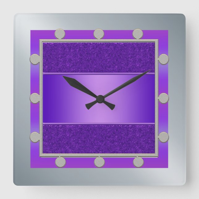 Purple and Silver Wall Clock (Front)