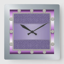 Purple and Silver Wall Clock