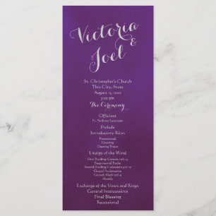 Purple and Silver Wedding Program