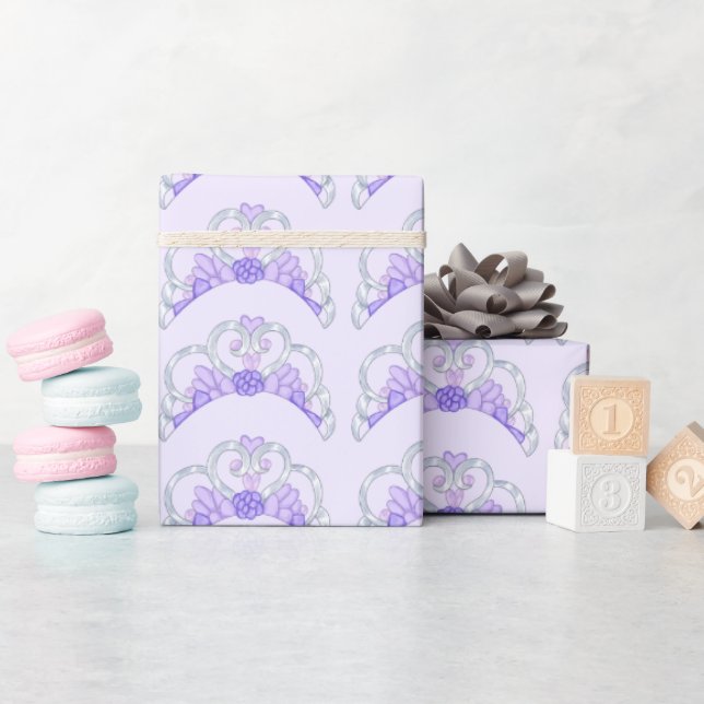 Purple and Silver Wrapping Paper (Baby Shower)