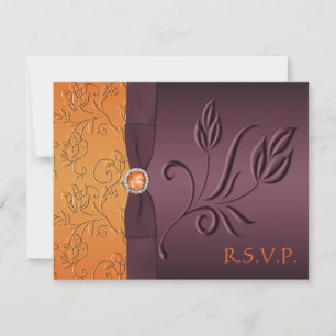 Purple and Tangerine RSVP Card