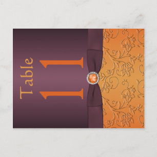 Purple and Tangerine Table Number Postcard