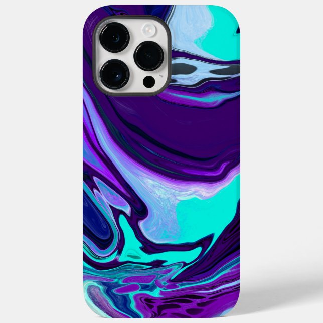 Purple and Teal Abstract Fluid Art Case-Mate iPhone Case (Back)
