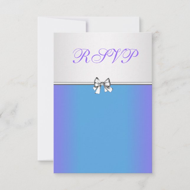Purple and Teal Blue Quinceanera RSVP (Front)