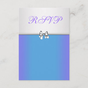 Purple and Teal Blue Quinceanera RSVP Card