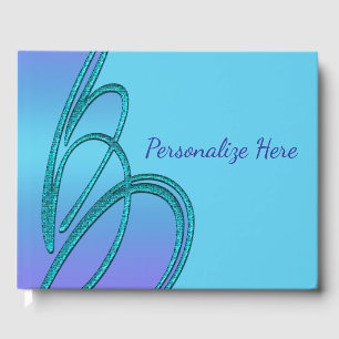 Purple and Teal Blue Wedding Party Guest Books