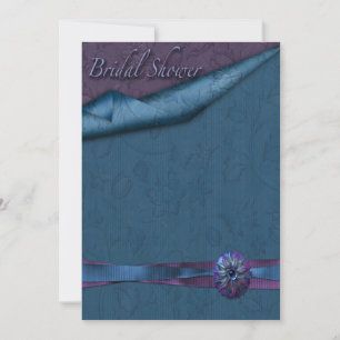 Purple And Teal Floral Bridal Shower Invitations