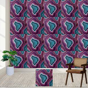 Purple and Teal Geode Agate Tile Pattern