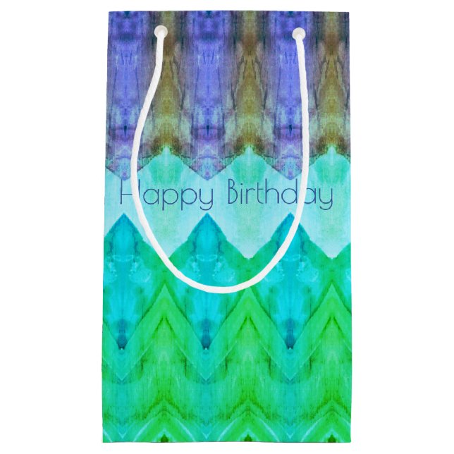 Purple And Teal Green Small Gift Bag (Front)