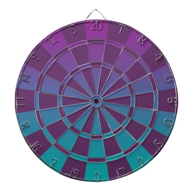 Purple And Teal Ombre Dartboard (Front)