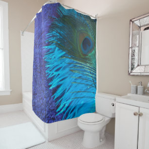 Purple and Teal Peacock Shower Curtain