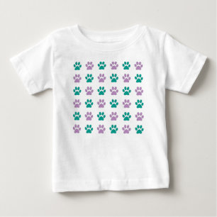 Purple and teal puppy paw prints baby T-Shirt