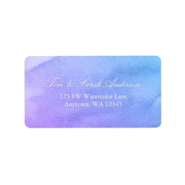Purple and Teal Watercolor Label (Front)