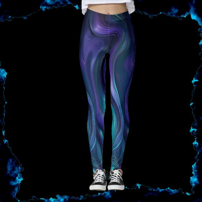 Purple and Turquoise Abstract Leggings (Creator Uploaded)