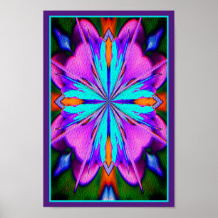 Purple And Turquoise Abstract Poster