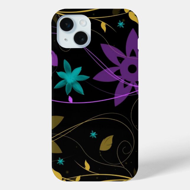 Purple and Turquoise Floral Vineyard Case-Mate iPhone Case (Back)