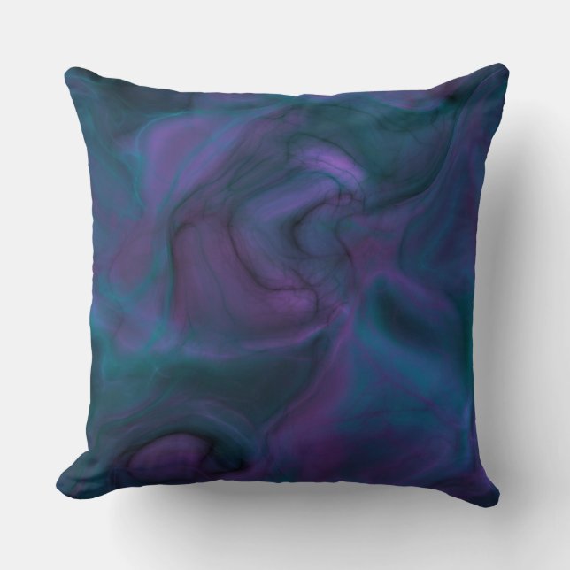 purple and turquoise Marble abstract Cushion (Front)