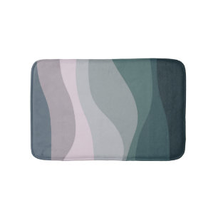 Purple and turquoise retro style waves decoration bath mat