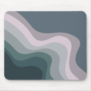 Purple and turquoise retro style waves mouse pad