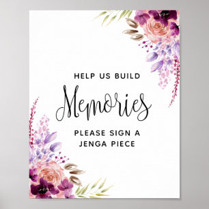 Purple and Violet, Building Memories Wedding Sign