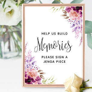 Purple and Violet, Building Memories Wedding Sign