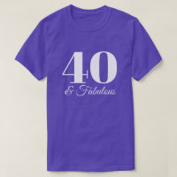 Purple and White 40 & Fabulous Typography